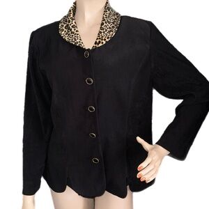 Vintage Suede Jacket Leopard Jacket